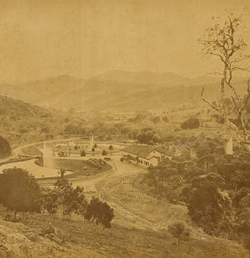HENSCHEL, Alberto & BENQUE, Francisco. Chalet do Barão de S. Clemente: jardins, 1875. Fotografia em papel albuminado, p&b, 21 x 27,5 cm. Acervo: Fundação Biblioteca Nacional do Brasil.